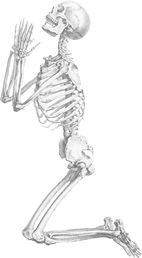 Praying skeleton